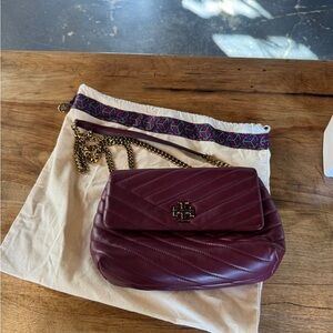 Tory Burch Burgundy Quilted Crossbody Bag